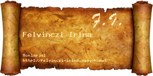Felvinczi Irina névjegykártya